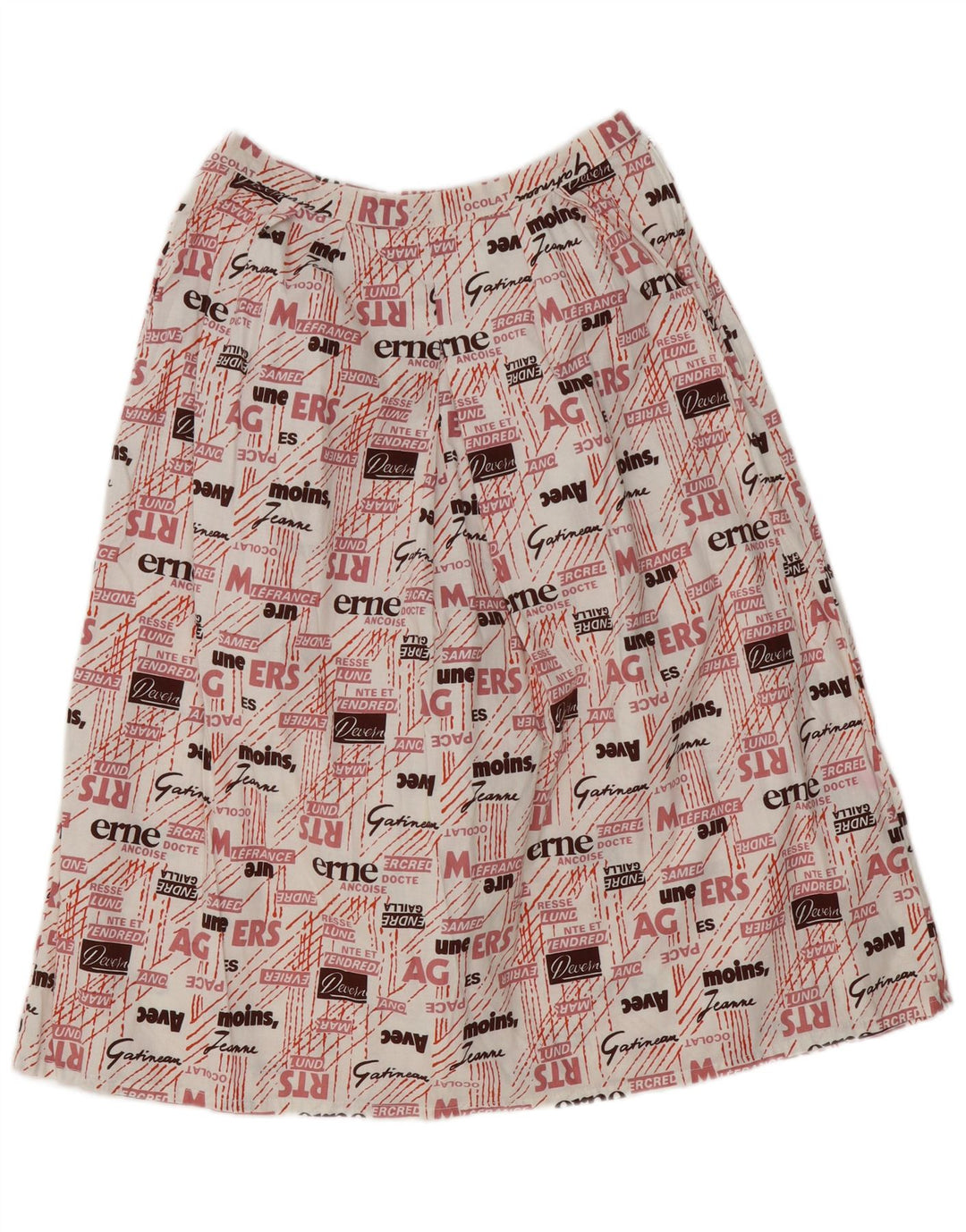 Gonna a trapezio con grafica a vita alta da donna vintage W28 media multicolore
