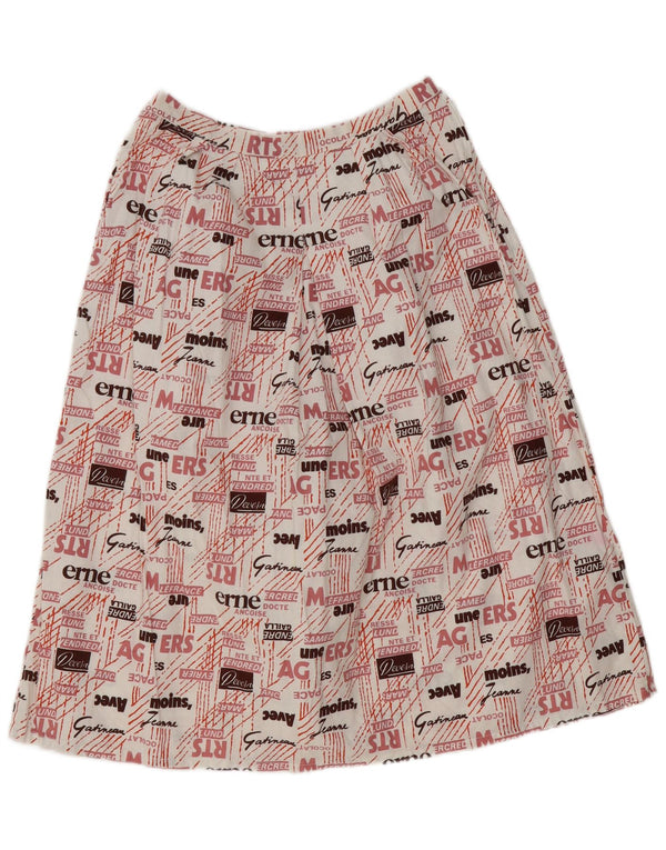 Gonna a trapezio con grafica a vita alta da donna vintage W28 media multicolore