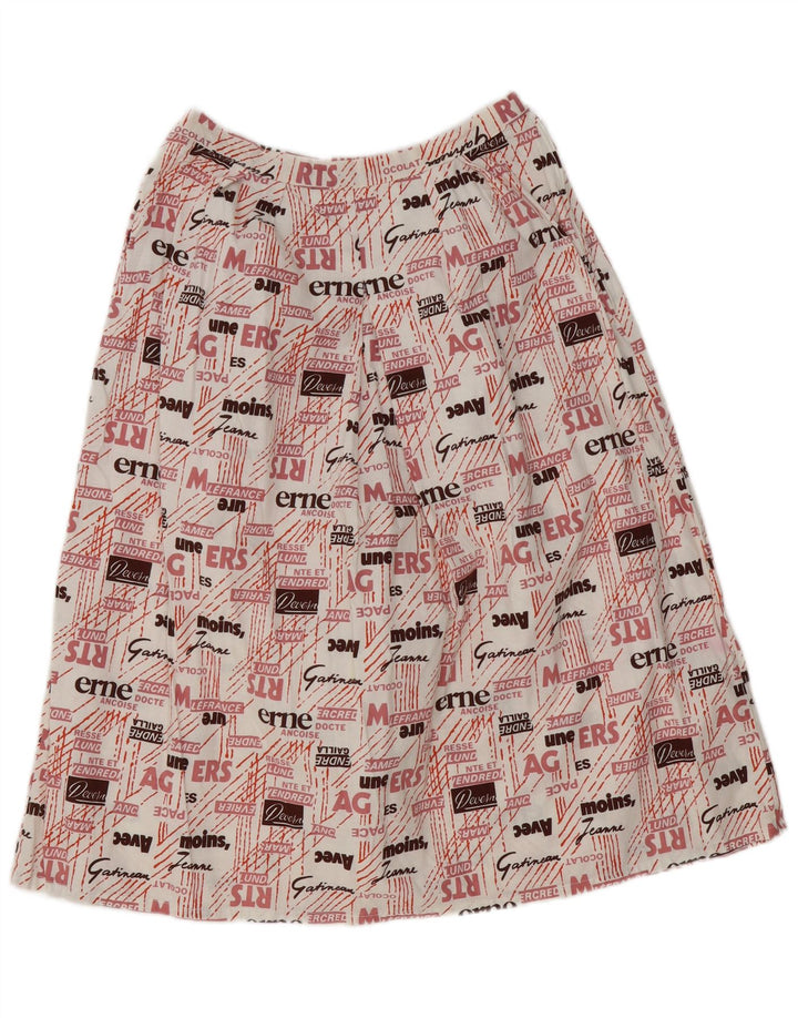 Gonna a trapezio con grafica a vita alta da donna vintage W28 media multicolore
