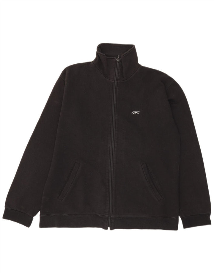 Giacca da ginnastica da uomo Reebok in cotone nero medio