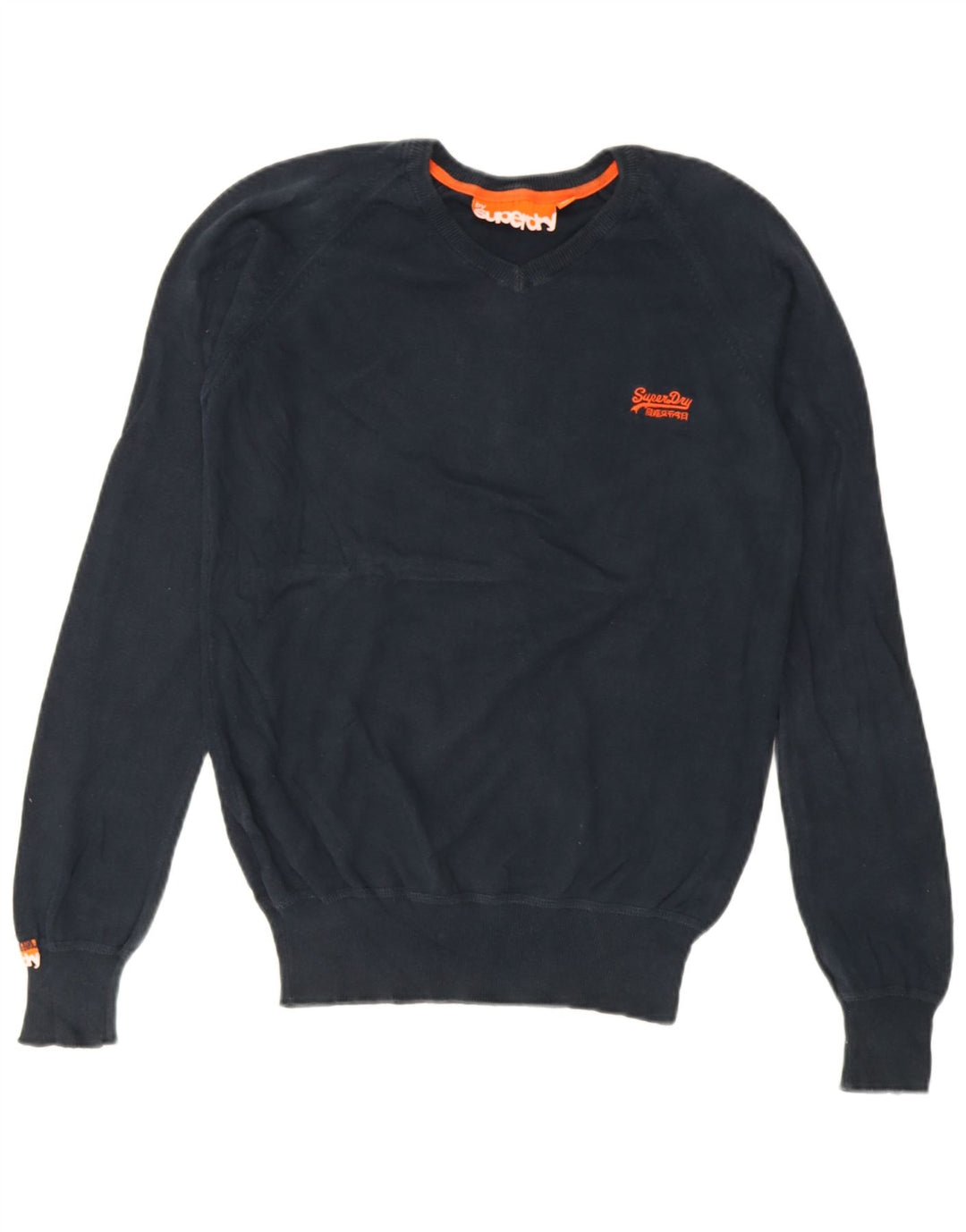 Maglione da uomo con scollo a V Superdry piccolo in cotone blu navy