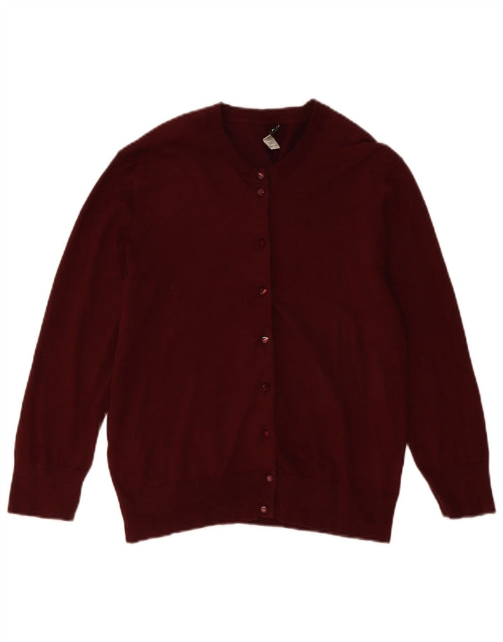 Maglione cardigan da donna J. Crew UK 16 grande cotone bordeaux