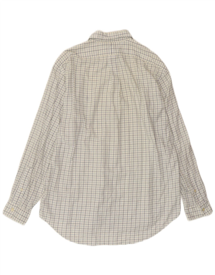 POLO RALPH LAUREN Camicia Yarmouth da uomo taglia 16 grande cotone a quadri bianchi
