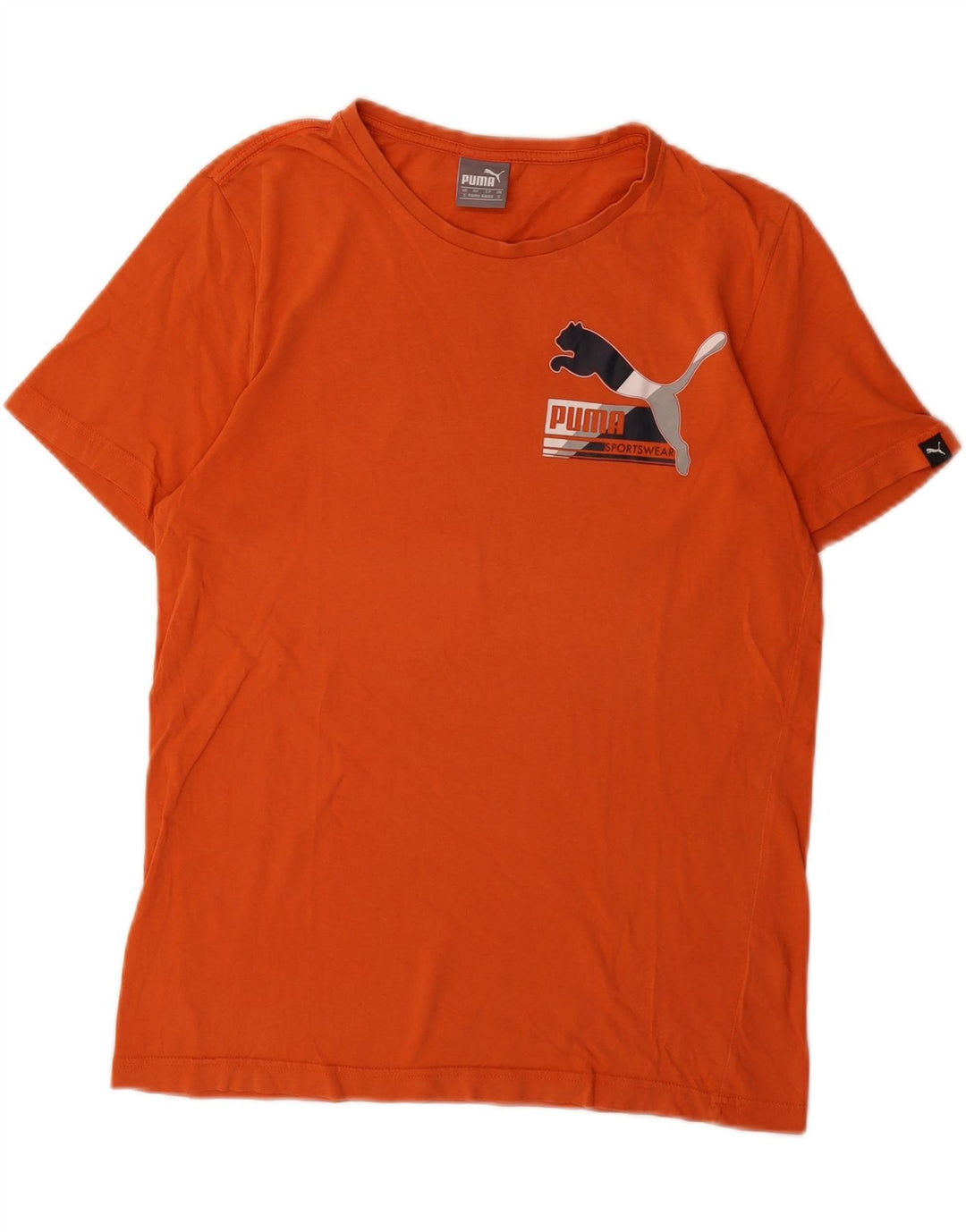 PUMA Mens Graphic T-Shirt Top Small Orange Cotton Vintage Puma and Second-Hand Puma from Messina Hembry 