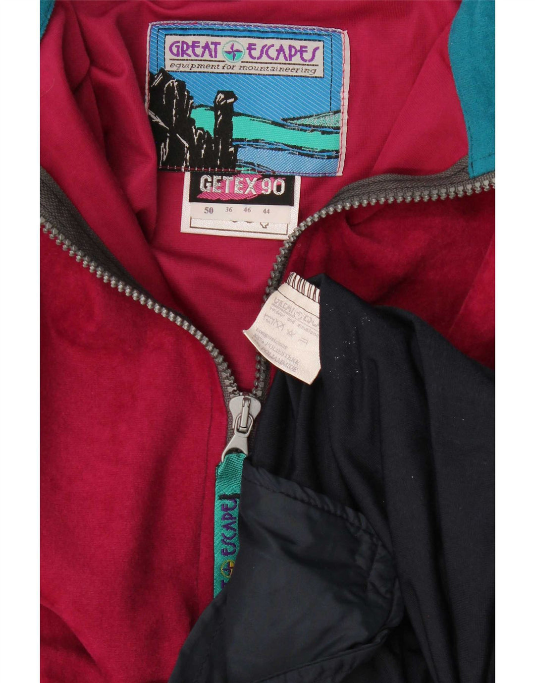 Giacca da tuta da uomo Great Escapes IT 50 Medium Red Colourblock Retro