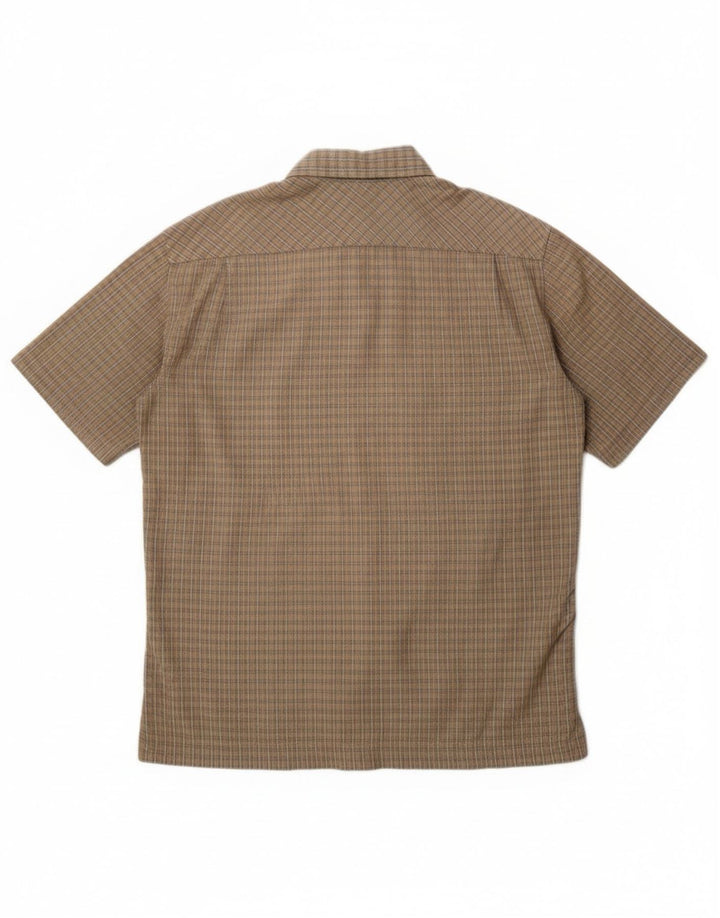 Camicia a maniche corte da uomo Think Pink a quadri beige medio