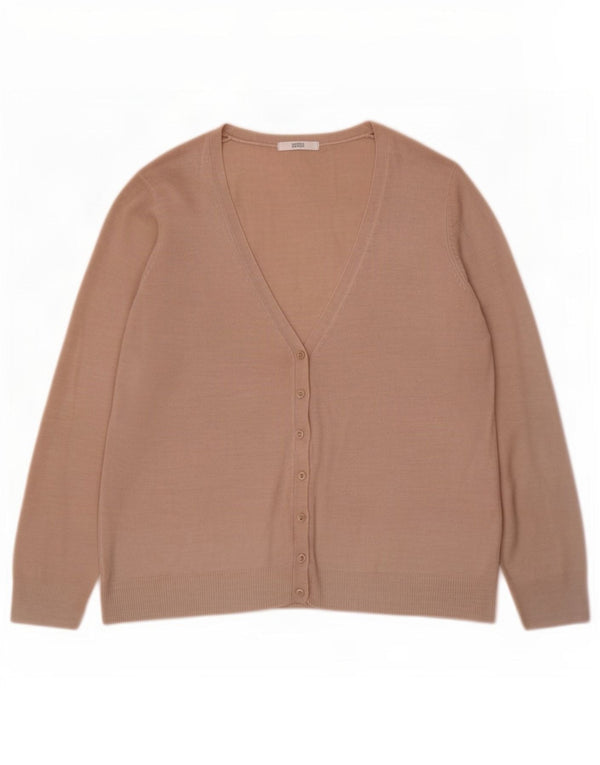 Maglione cardigan da donna Marks & Spencer UK 16 grande acrilico beige
