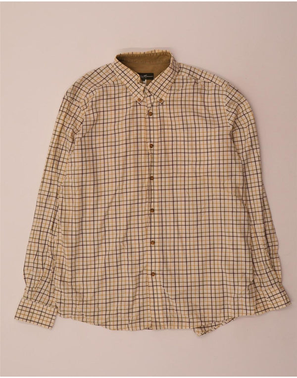 EDDIE BAUER Camicia da uomo grande in cotone a quadri beige