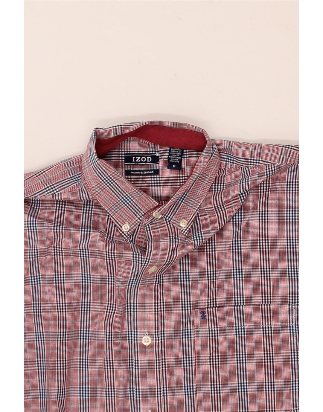 IZOD Mens Shirt Medium Red Check Cotton Vintage Izod and Second-Hand Izod from Messina Hembry 