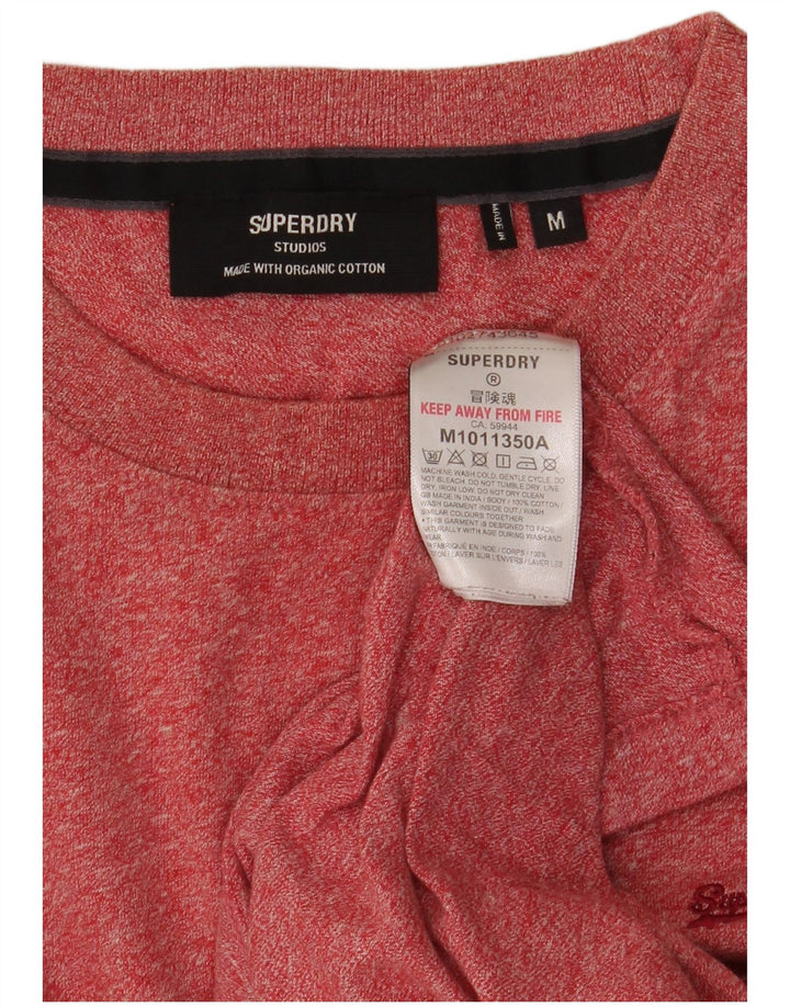 T-shirt da uomo Superdry Top in cotone chiazzato rosso medio