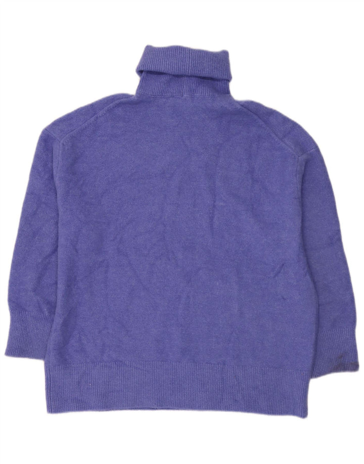 Maglione maglione oversize con collo alto da donna Zara UK 14 Acrilico blu medio