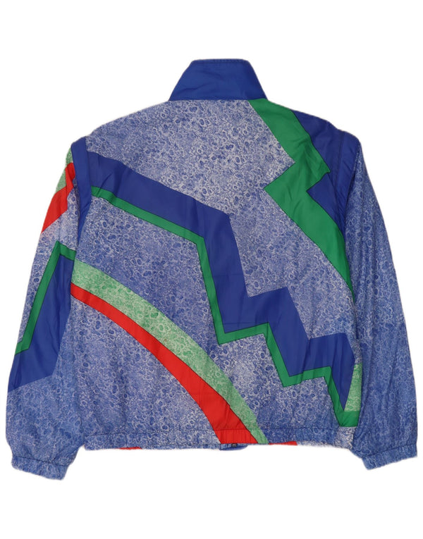 Giacca da tuta da uomo vintage XL Poliestere geometrico blu