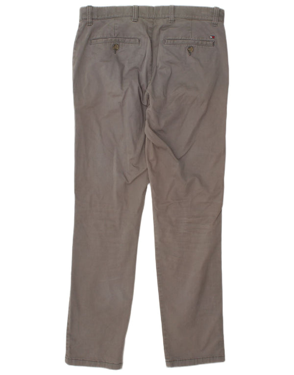 TOMMY HILFIGER Pantaloni chino slim fit Etroite da uomo W31 L32 cotone grigio