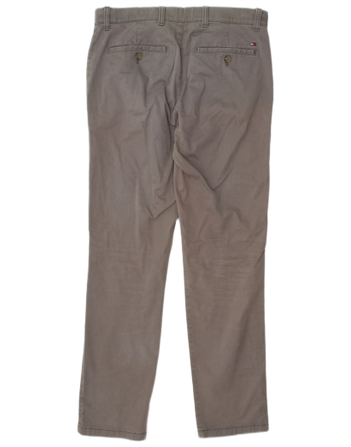 TOMMY HILFIGER Pantaloni chino slim fit Etroite da uomo W31 L32 cotone grigio