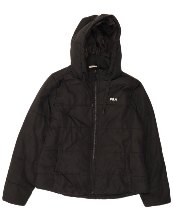 Giacca imbottita con cappuccio da donna Fila UK 12 medio nero poliestere