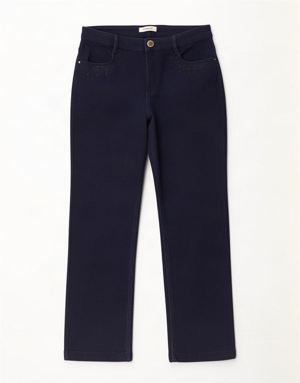 Jeans dritti da donna Marks & Spencer UK 12 medio W30 L28 cotone blu navy