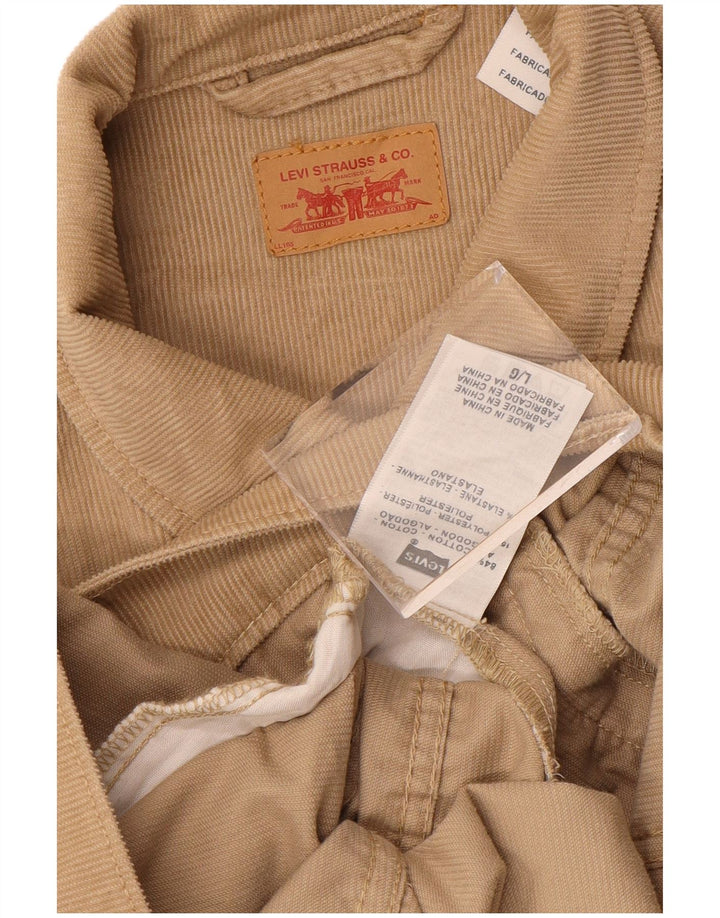 Giacca da donna in velluto a coste LEVI'S UK 16 grande cotone beige