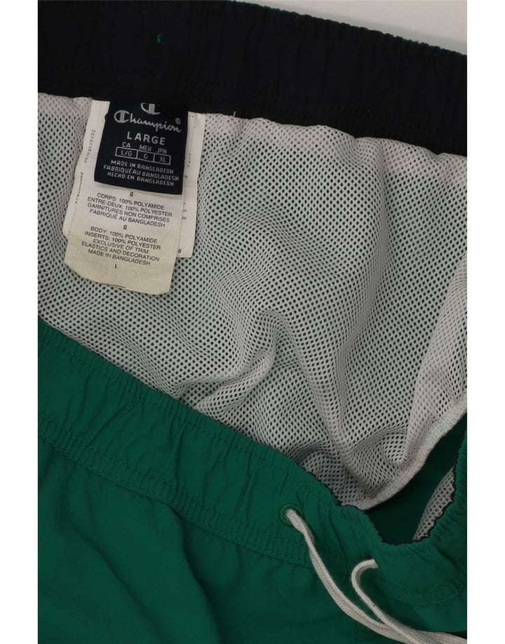 Pantaloncini da bagno grafici da uomo Champion grandi in poliestere verde