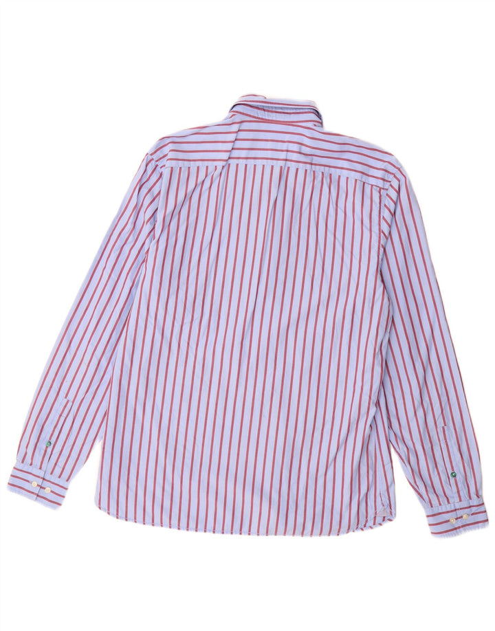 Camicia da uomo Lacoste taglia 41 grande cotone gessato blu
