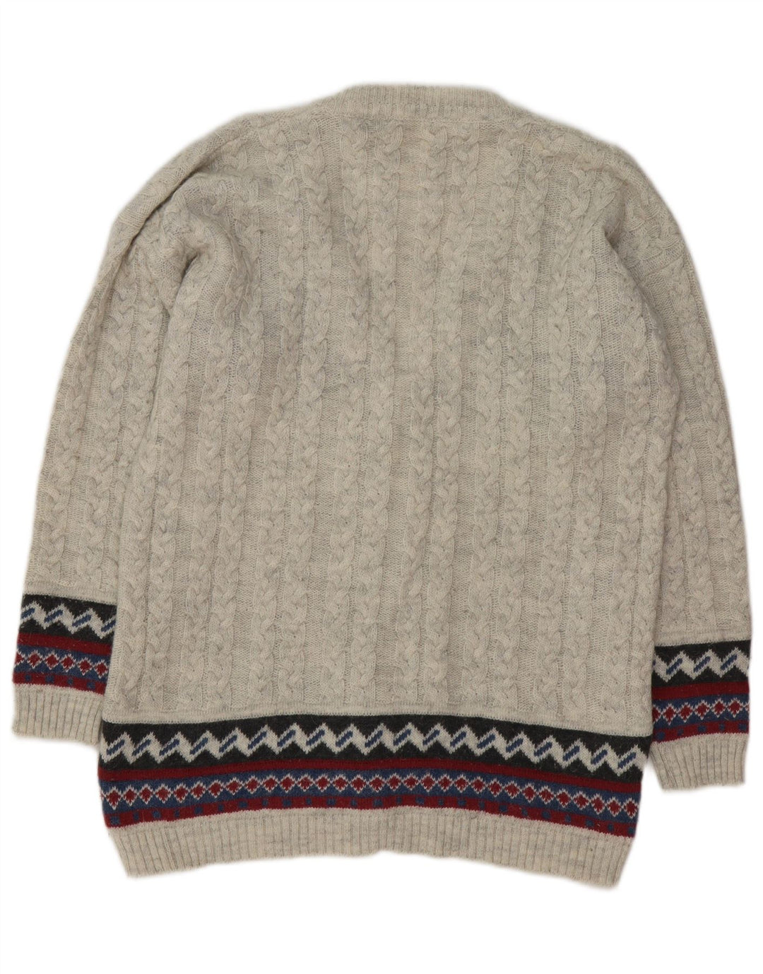 Maglione cardigan da uomo VINTAGE grigio medio Fair Isle