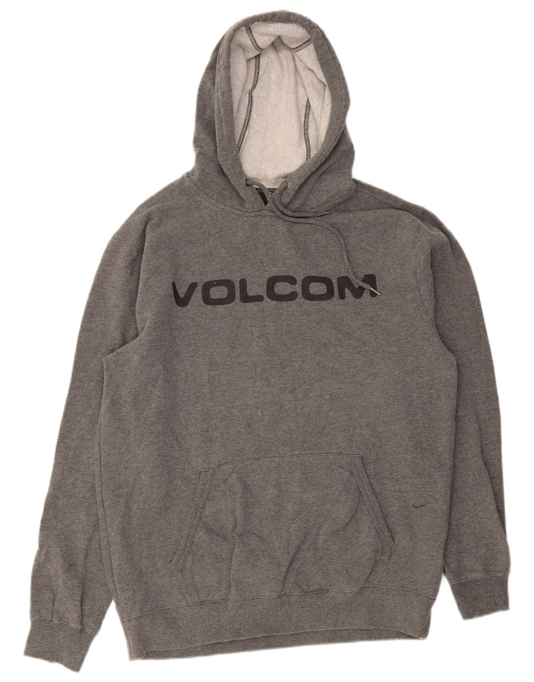 Felpa con cappuccio grafica da uomo Volcom grande in cotone grigio