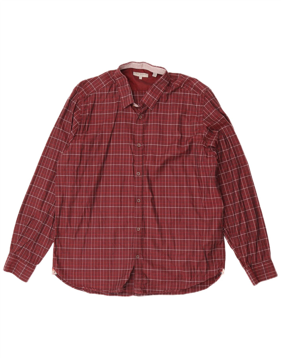 Camicia da uomo Ted Baker taglia 7 3XL cotone a quadri marrone
