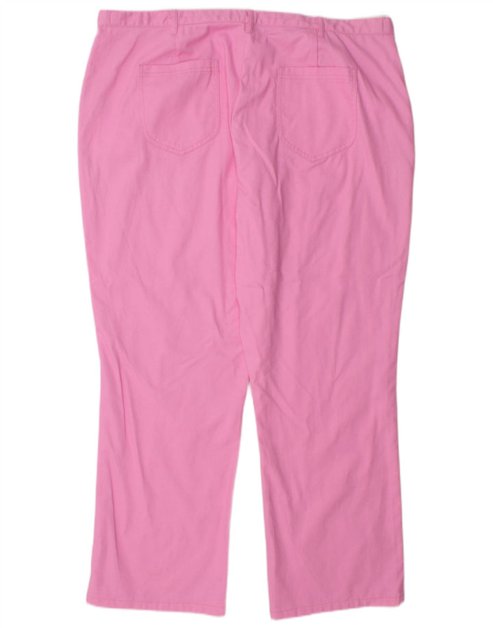 COTTON TRADERS Pantaloni chino dritti da donna UK 22 3XL W44 L29 Rosa