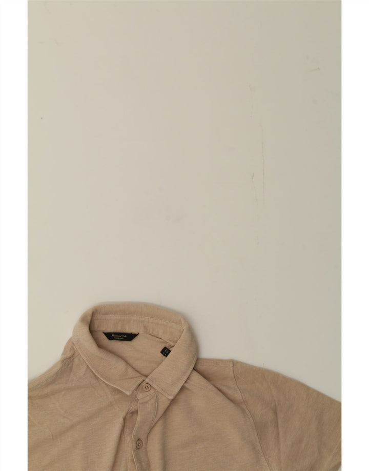 MASSIMO DUTTI Mens Polo Shirt Medium Beige Vintage Massimo Dutti and Second-Hand Massimo Dutti from Messina Hembry 