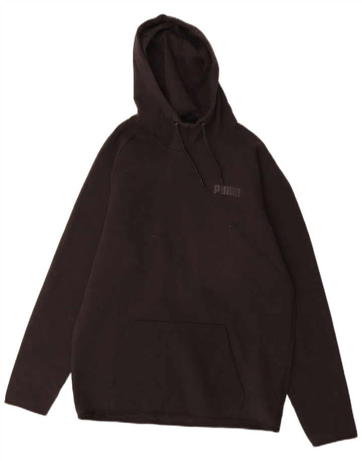 Felpa con cappuccio da uomo Puma Large in cotone nero
