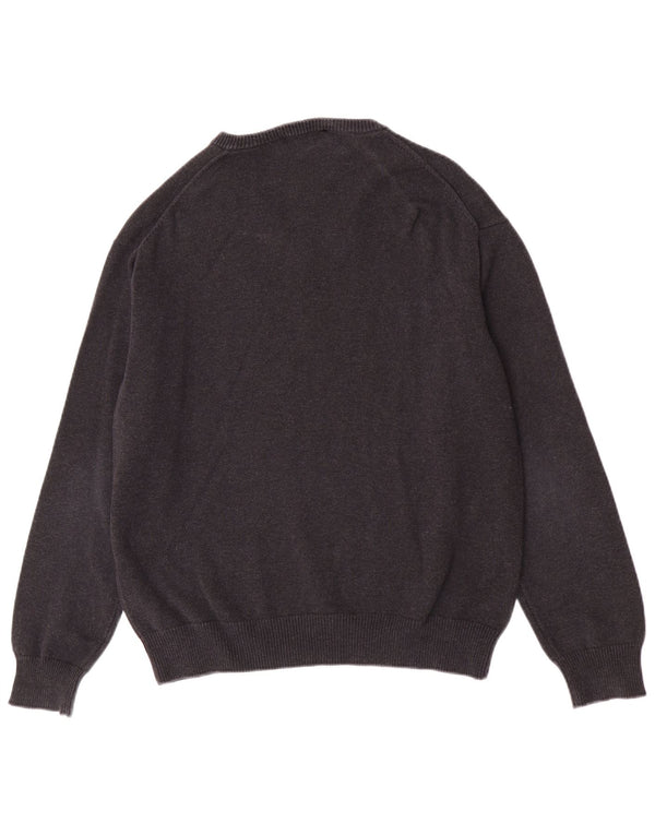 Gant Maglione da uomo con scollo a V grande in cotone grigio