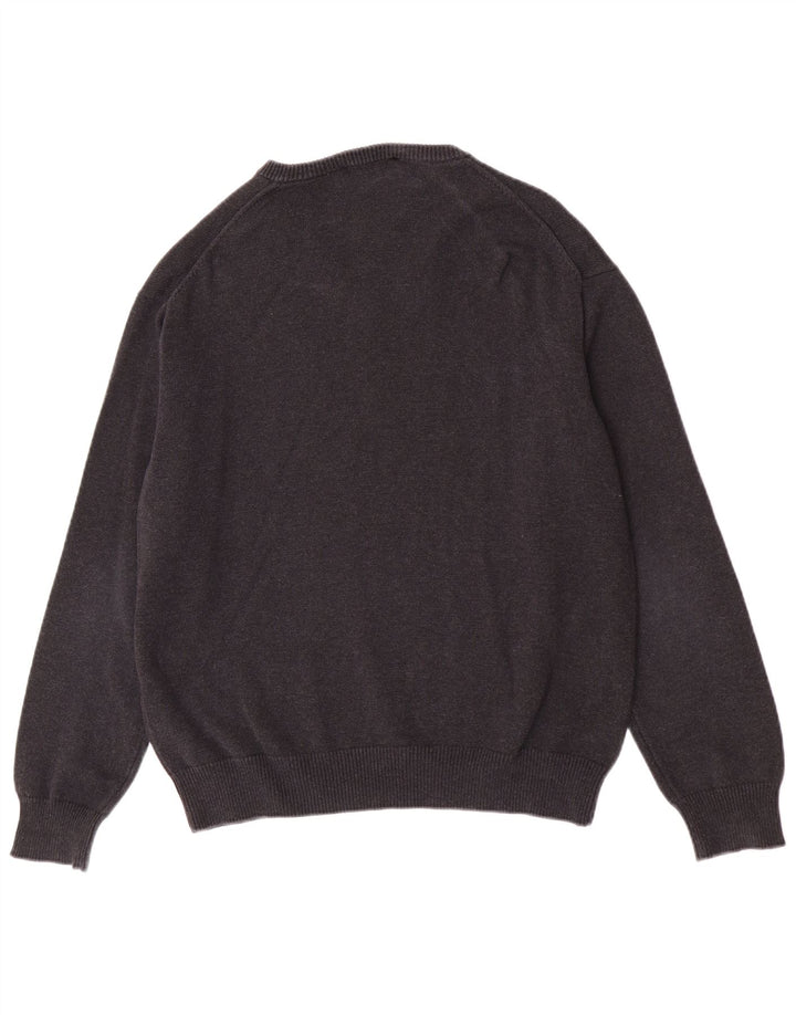 Gant Maglione da uomo con scollo a V grande in cotone grigio