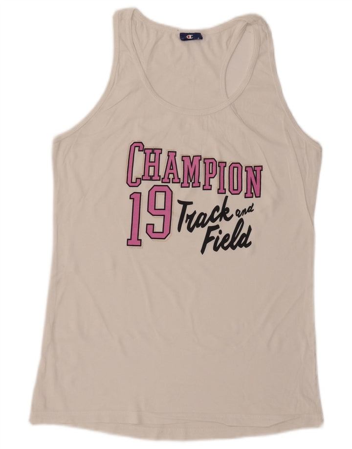 Canotta grafica da donna CHAMPION UK 20 2XL Bianca