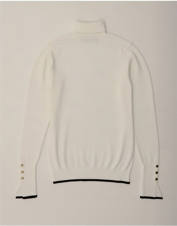 Maglione maglione a collo alto da donna Zara UK 10 piccolo bianco color block