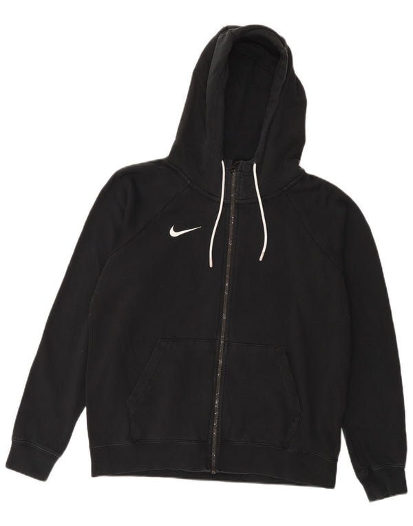 Felpa con cappuccio e zip oversize da donna Nike UK 14 cotone nero medio