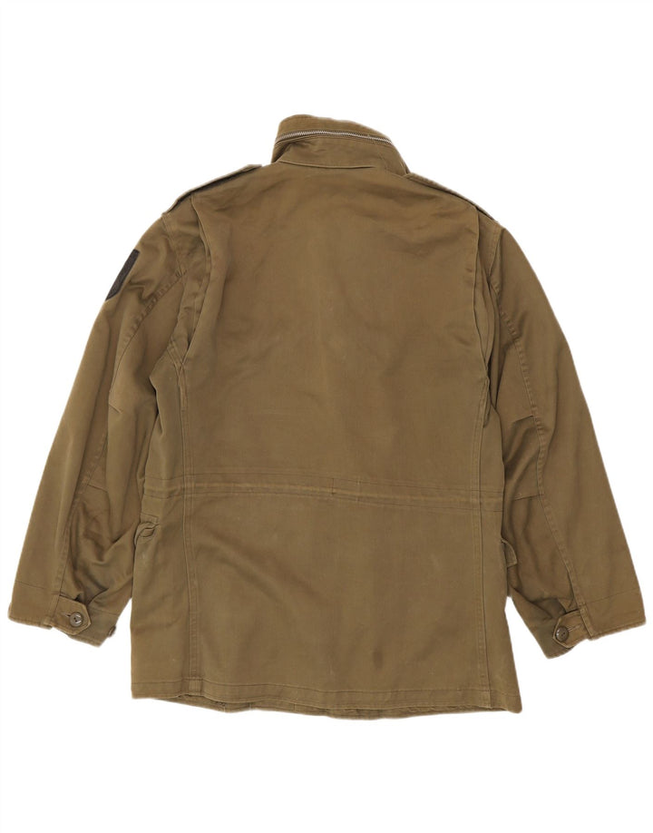 Giacca militare vintage da uomo UK 40 grande poliestere kaki