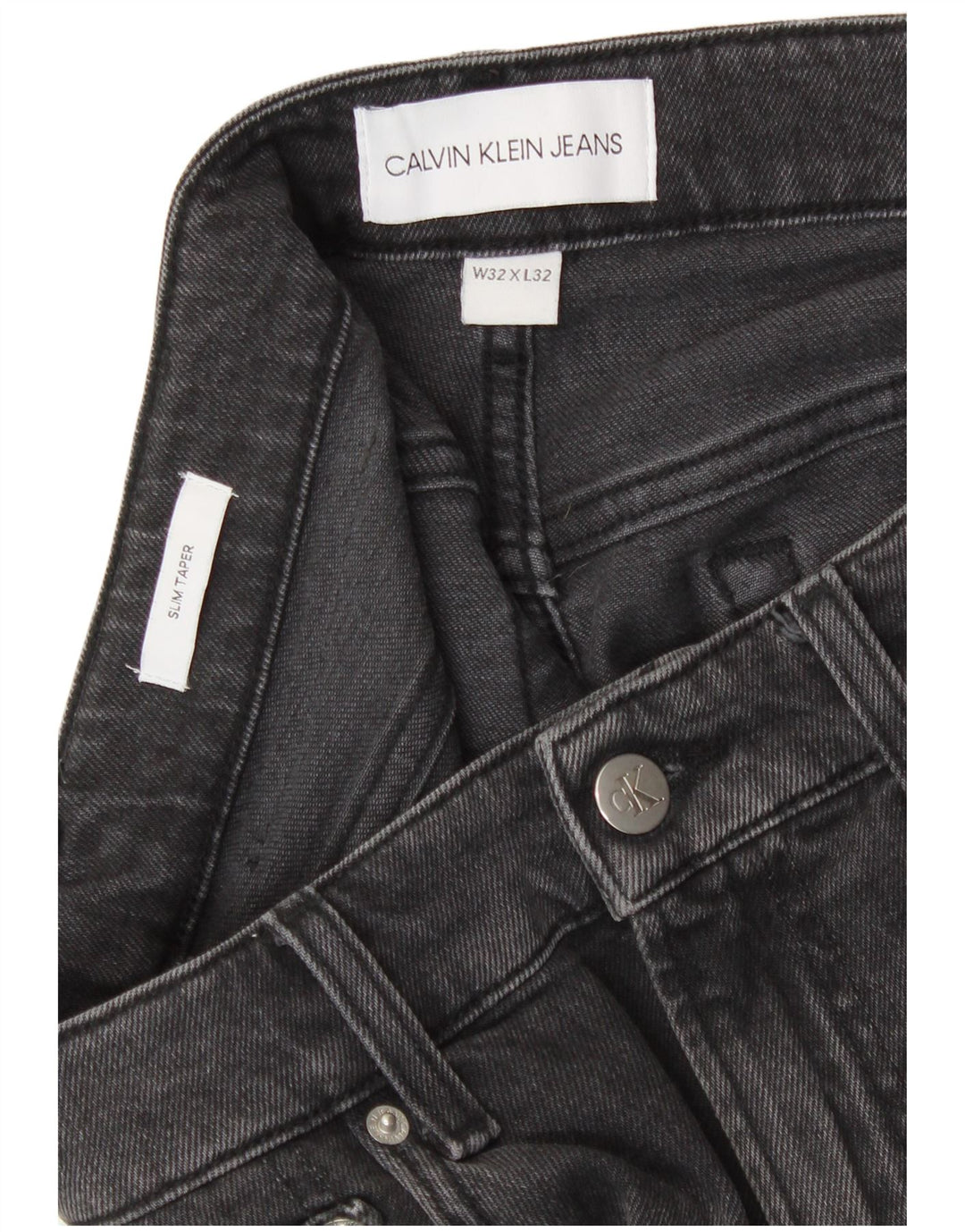 Jeans affusolati slim da uomo Calvin Klein W32 L32 cotone grigio
