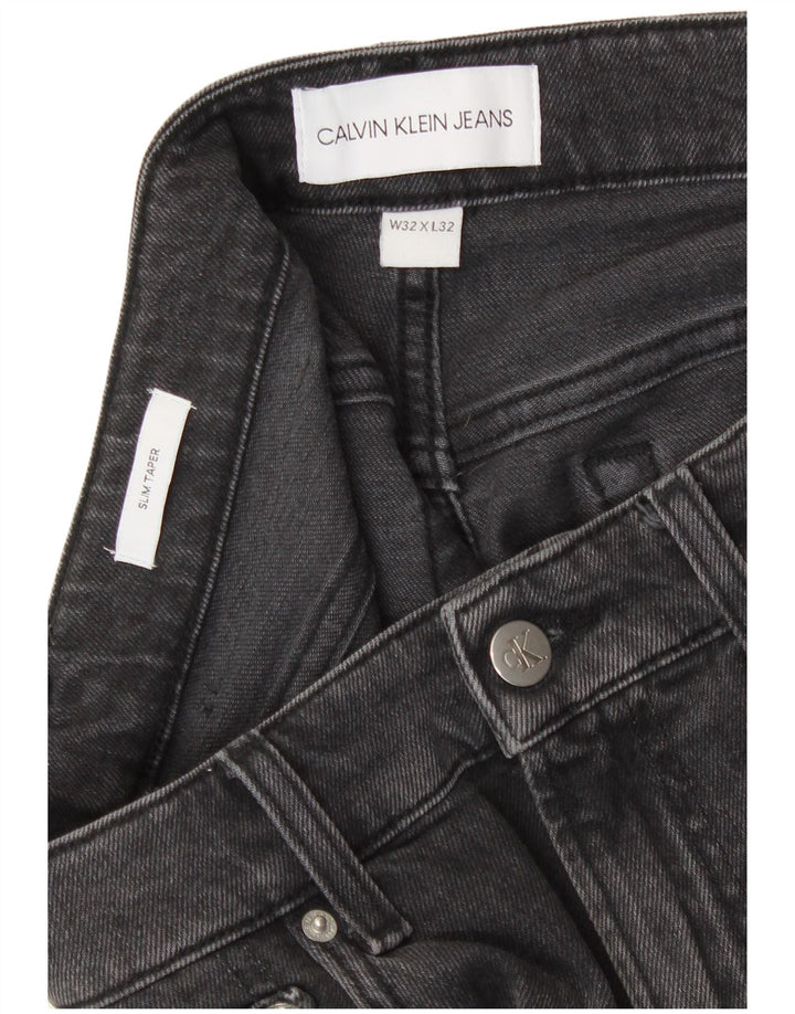 Jeans affusolati slim da uomo Calvin Klein W32 L32 cotone grigio