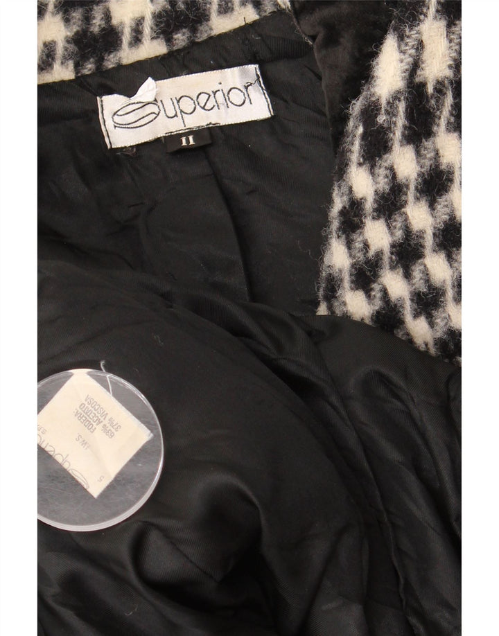 Soprabito da donna di qualità superiore UK 18 XL Acetato pied de poule nero