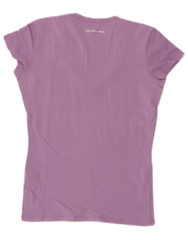 Maglietta da donna Calvin Klein Jeans Top UK 6 XS cotone viola