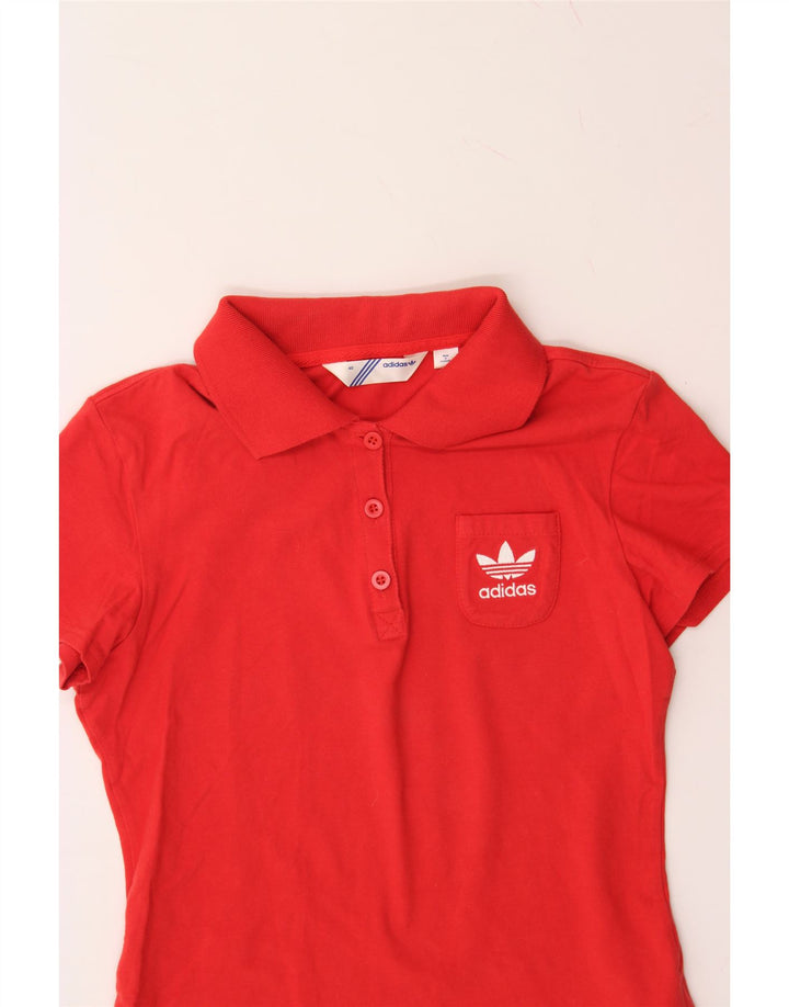 ADIDAS Womens Polo Shirt IT 40 Small Red Cotton Vintage Adidas and Second-Hand Adidas from Messina Hembry 