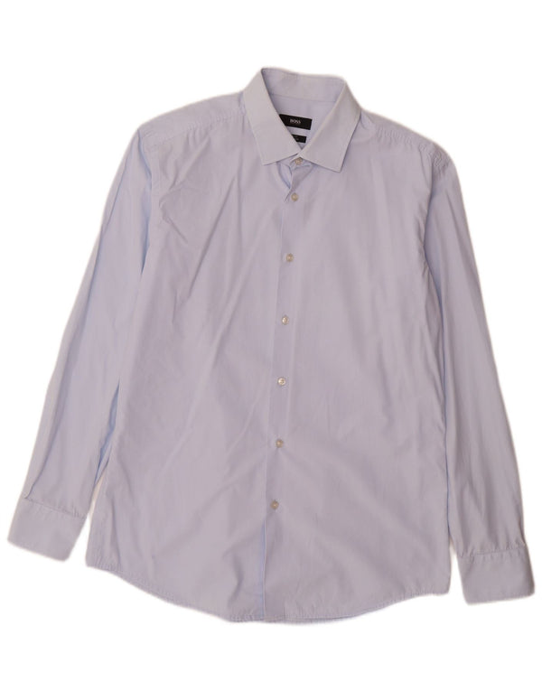 Camicia da uomo slim fit Hugo Boss taglia 42 16 1/2 grande blu