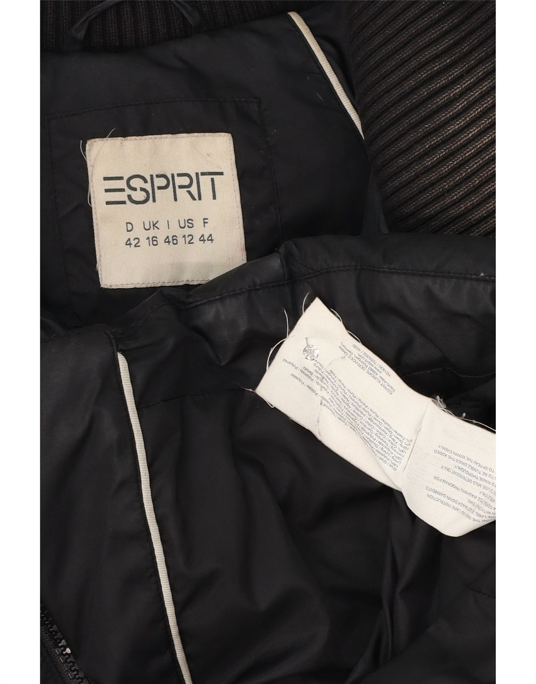 Giacca imbottita da donna Esprit UK 16 grande poliestere nero