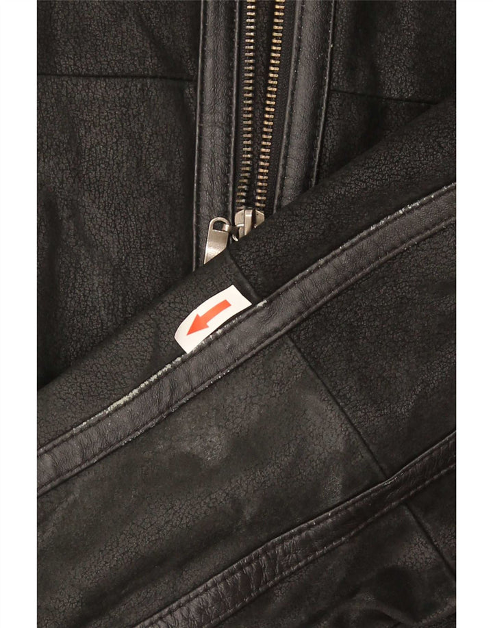 Giubbotto in shearling da uomo Conbipel UK 42 XL in pelle nera