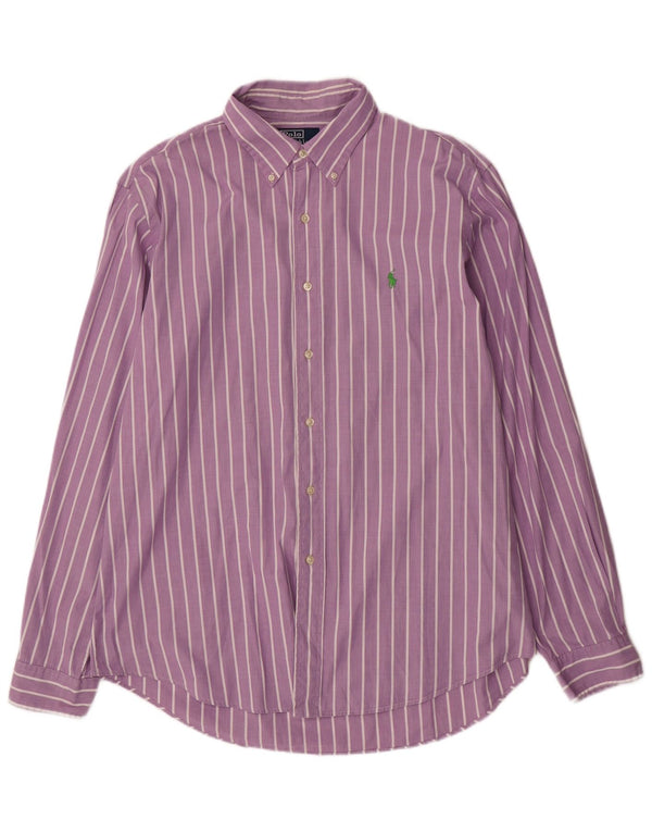 Polo Ralph Lauren Camicia da uomo su misura taglia 43 17 XL Gessato viola