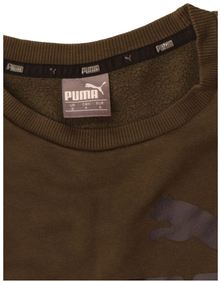 Felpa grafica da uomo Puma Maglione piccolo in cotone kaki