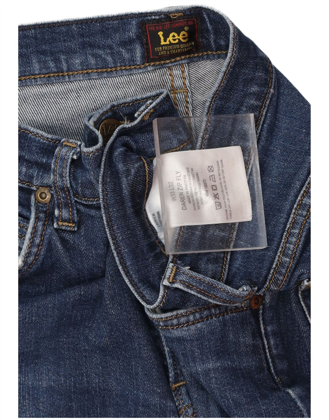 Jeans LEE Daren Zip Fly Slim da uomo W33 L32 in cotone blu navy