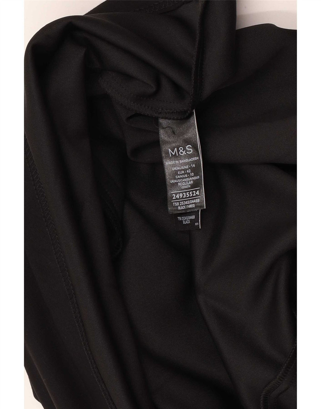 Gonna a trapezio da donna Marks & Spencer UK 14 grande W34 poliestere nero