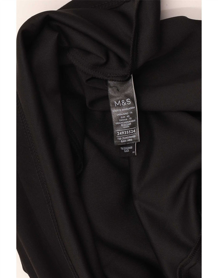 Gonna a trapezio da donna Marks & Spencer UK 14 grande W34 poliestere nero