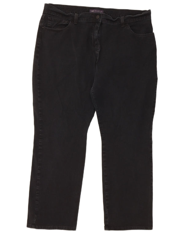 Pantaloni casual dritti da donna Marks & Spencer UK 18 XL W38 L26 Neri