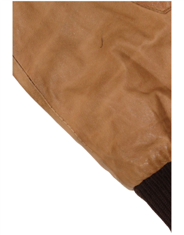 Giacca in pelle da uomo con cappuccio Bata IT 50 Large in pelle beige